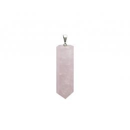 Colgante Punta Facetada Cuarzo Rosa 3.5cm